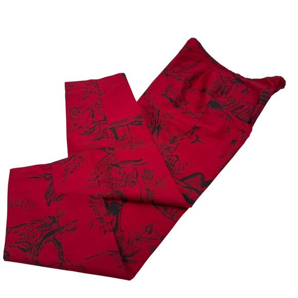 Karen Kane Pants Red Lined Sz 4 100% Silk Cigarette Pants - Picture 1 of 9